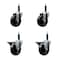 Service Caster 4'' Soft Rubber Wheel Swivel 3/4'' Expanding Stem Caster Set 2 Brakes, 4PK SCC-EX20S414-SRS-2-PLB-2-34 - alternate 1